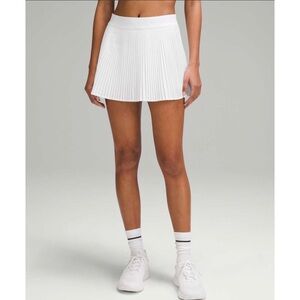 LULULEMON Varsity High Rise Pleated Tennis Skirt White